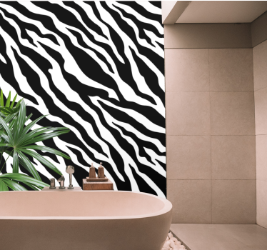 Tapeta zebra Czarno-biały wzór zwierzęcy zebra - TenStickers