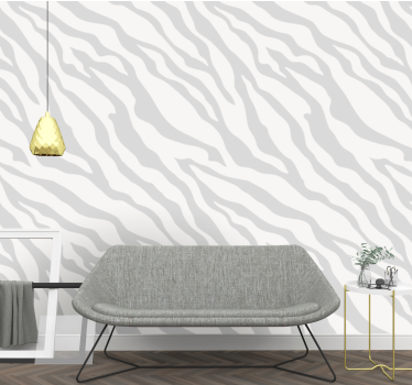 Tapeta zebra Jasnoszary wzór zebry - TenStickers