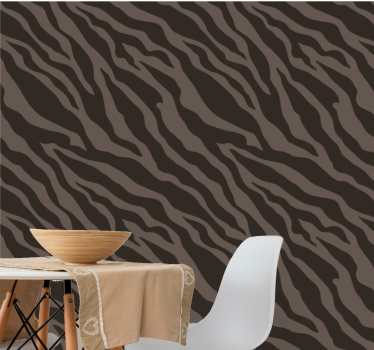 Tapeta zebra stylowy czarno-brązowy wzór - TenStickers