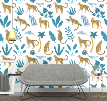 Tapeta zwierzęta flora fauny dżungli - TenStickers