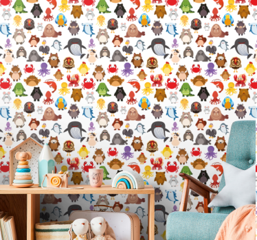 Tapeta zwierzęta fuzja postaci zwierzęcych - TenStickers