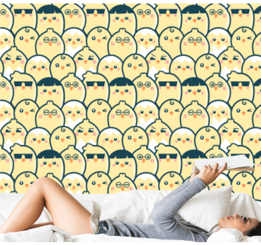 Tapeta zwierzęta ładny wzór sów - TenStickers