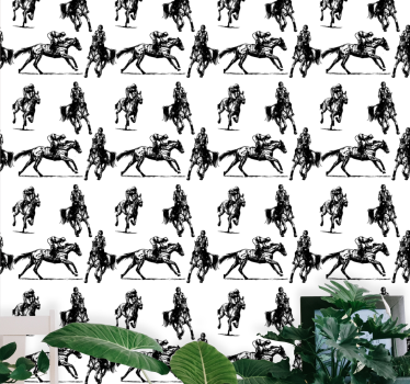 Tapeta zwierzęta motyw jeździecki - TenStickers
