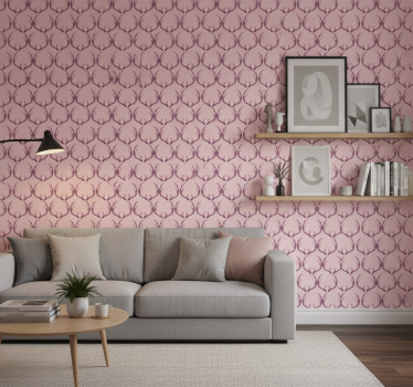 Tapeta zwierzęta różowe poroże jelenia - TenStickers