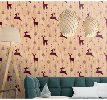 Tapeta zwierzęta rustykalna fauna leśna - TenStickers