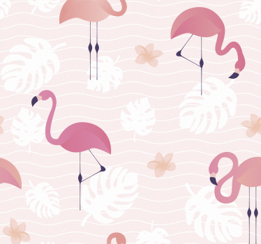 Tapeta zwierzęta spokój flamingów - TenStickers