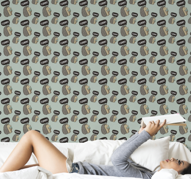 Tapeta zwierzęta uroczy nadruk jeża - TenStickers