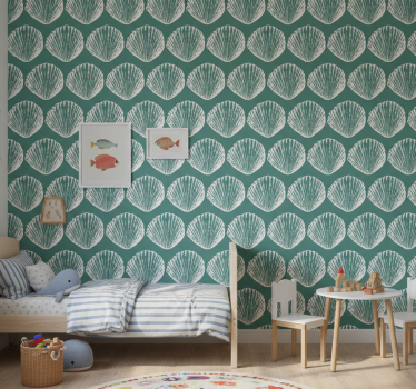 Tapeta zwierzęta w retro muszelki - TenStickers