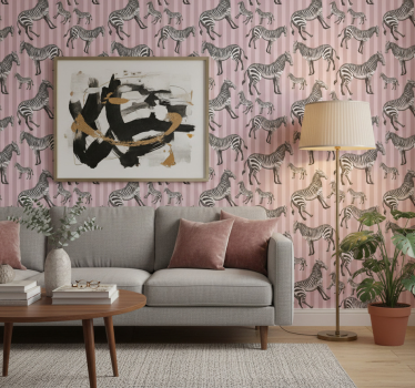 Tapeta zwierzęta wzór ilustracji w stylu vintage zebra - TenStickers