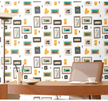 Tapety przemysłowe motywy biurowe w stylu retro - TenStickers