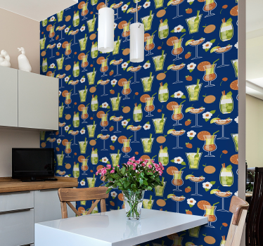 Tapety w stylu vintage koktajle do kuchni - TenStickers