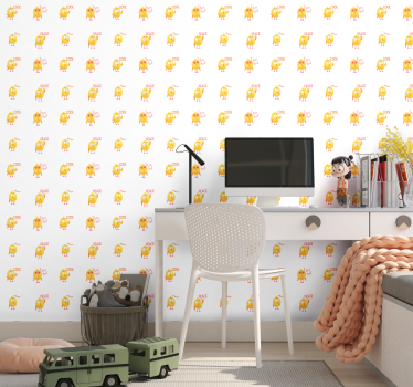 Tapety ze zwierzętami wzór kreskówki laski - TenStickers